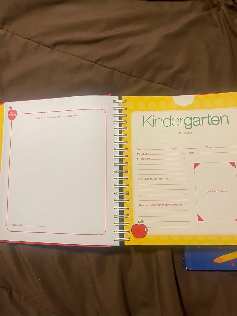 Two School Days School Record Album - Red Apple & Blue Cover